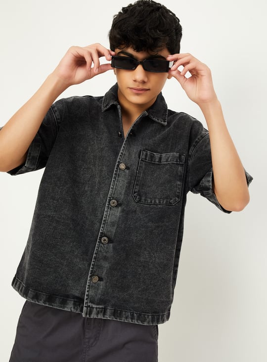 Boys Washed Denim Shirt