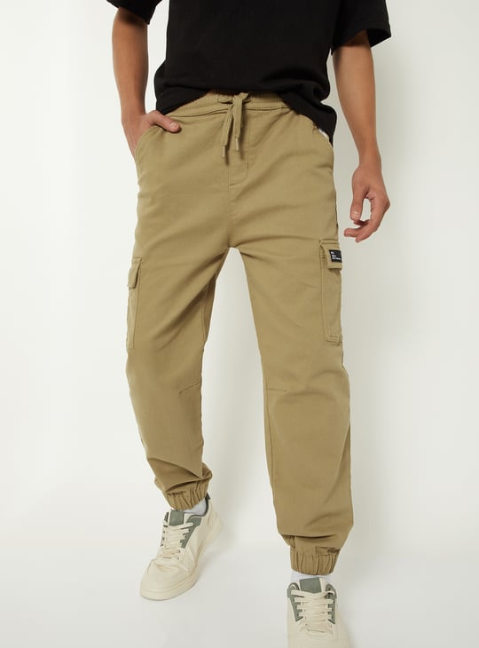Boys Solid Cargo Joggers