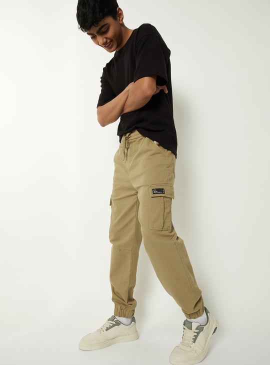 Boys Solid Cargo Joggers