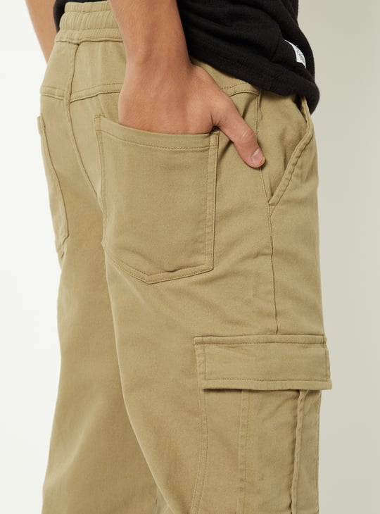 Boys Solid Cargo Joggers