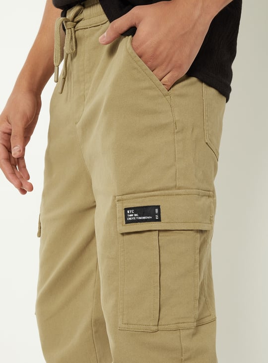 Boys Solid Cargo Joggers
