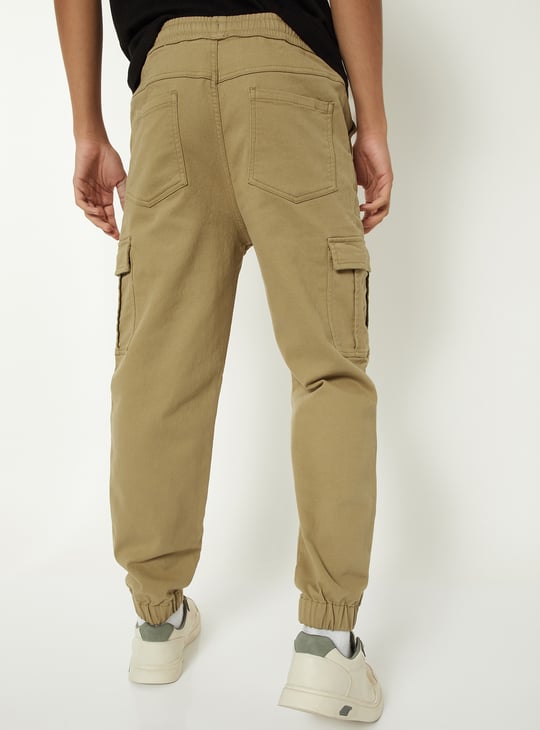 Boys Solid Cargo Joggers