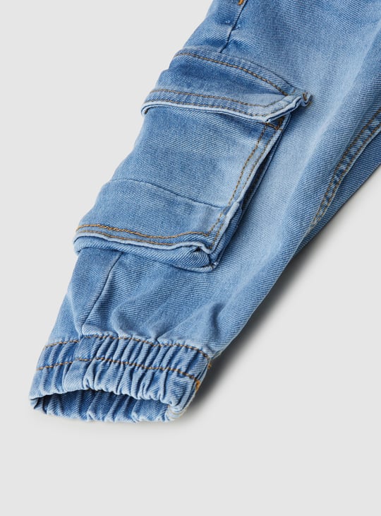 Boys Washed Cargo Jeans