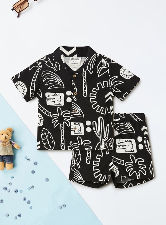 Boys Printed Shorts Set