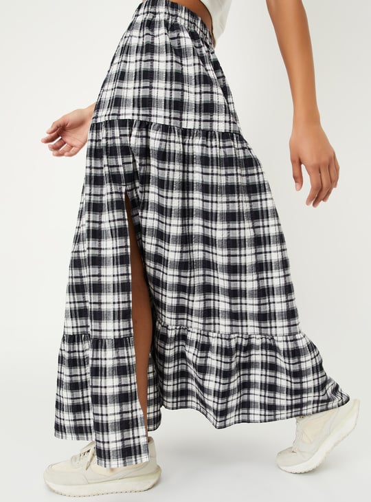 【NONCODE】Chena unbalanced check tiered skirt NONCODE】Chena unbalanced check tiered skirt ミニスカート