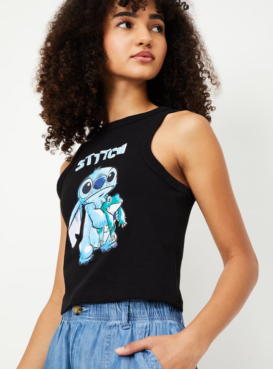 Women Lilo & Stitch Print Tank Top