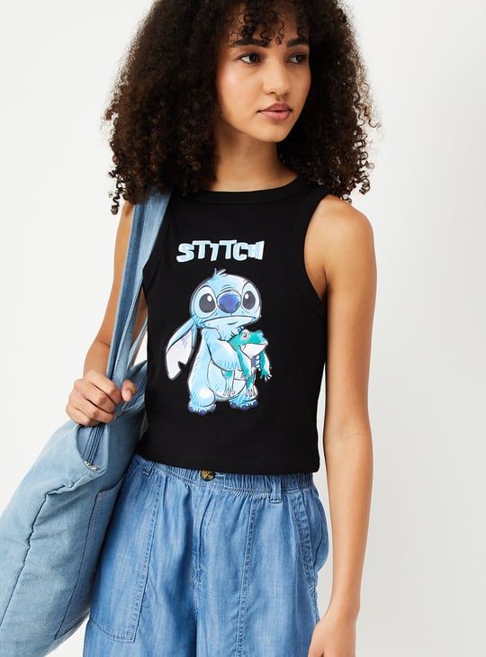 Women Lilo & Stitch Print Tank Top