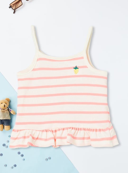 Girls Striped Shorts Set