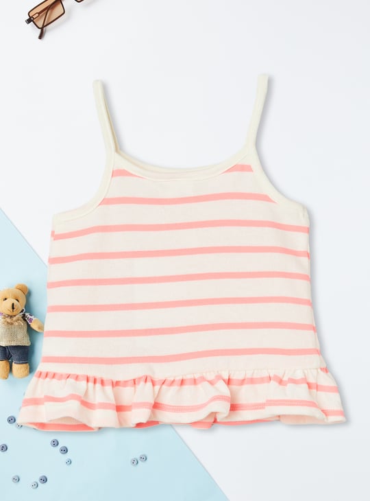 Girls Striped Shorts Set
