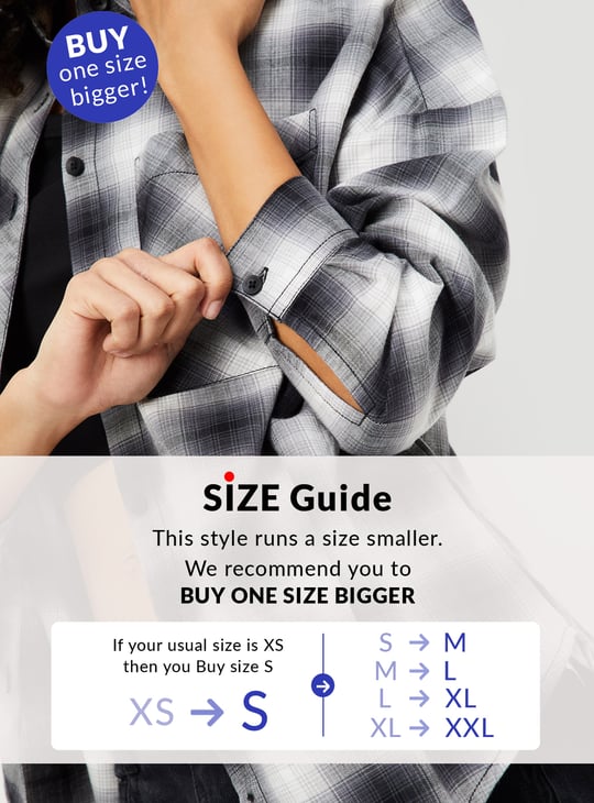 Women Oversized Checked Shirt