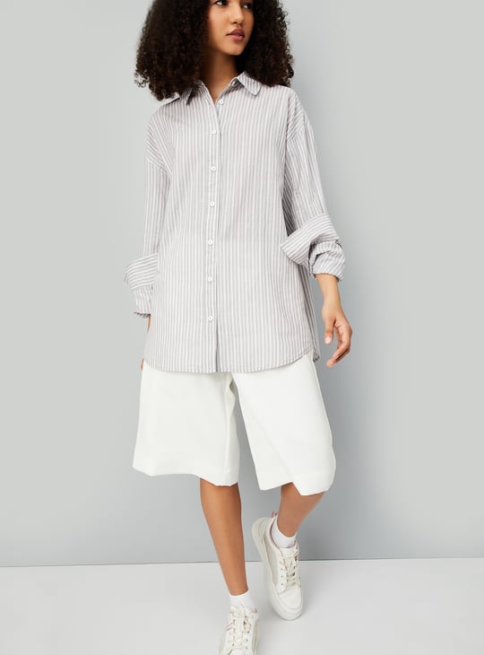 Women Striped Oversized Shirt