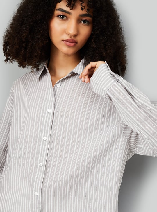 Women Striped Oversized Shirt