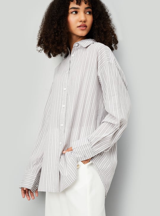 Women Striped Oversized Shirt