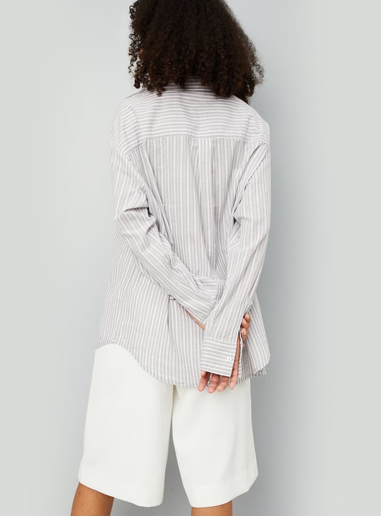 Women Striped Oversized Shirt