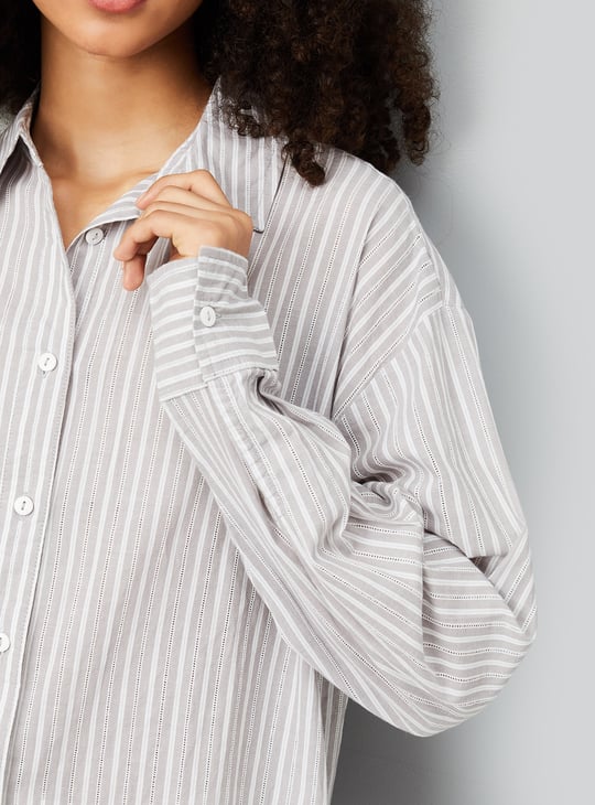 Women Striped Oversized Shirt
