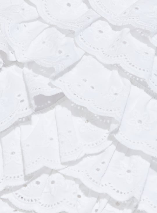 URB_N Women Schiffli Ruffled Crop Top