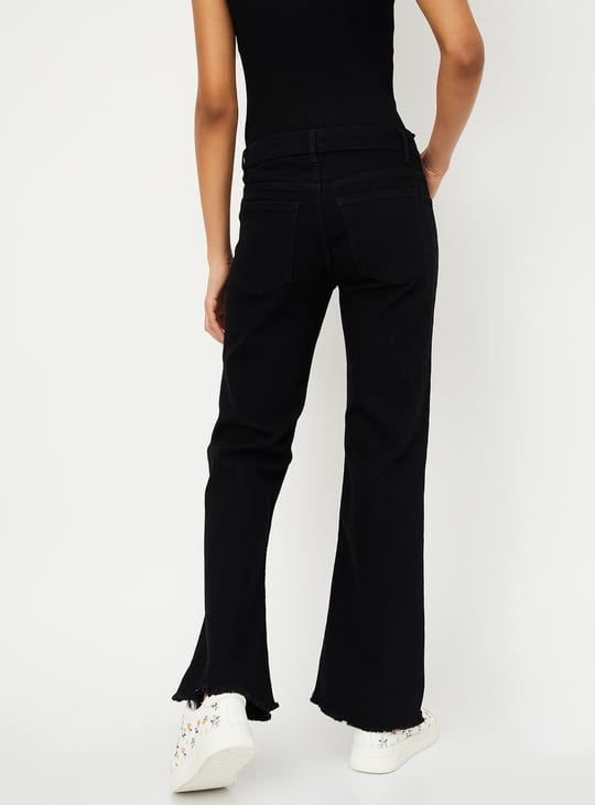 Women Solid Flared Jeans