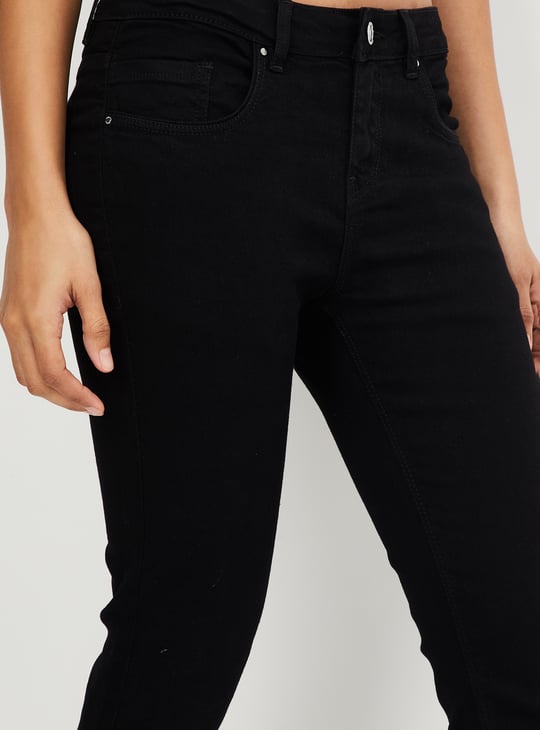 Women Solid Ankle Grazer Jeans