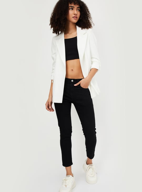 Women Solid Ankle Grazer Jeans