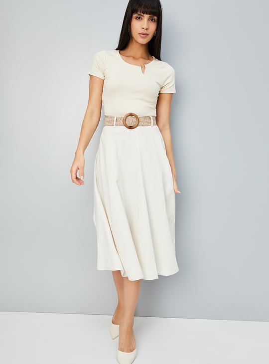 Women Solid Notch Neck Top