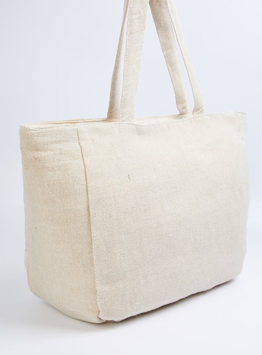 Women Lace Panel Tote Bag