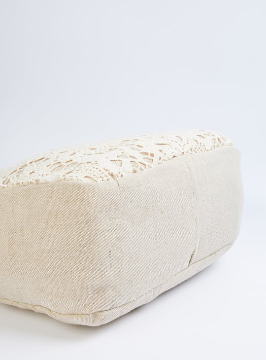 Women Lace Panel Tote Bag