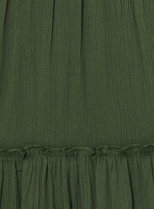 Women Textured Tiered Long Skirt