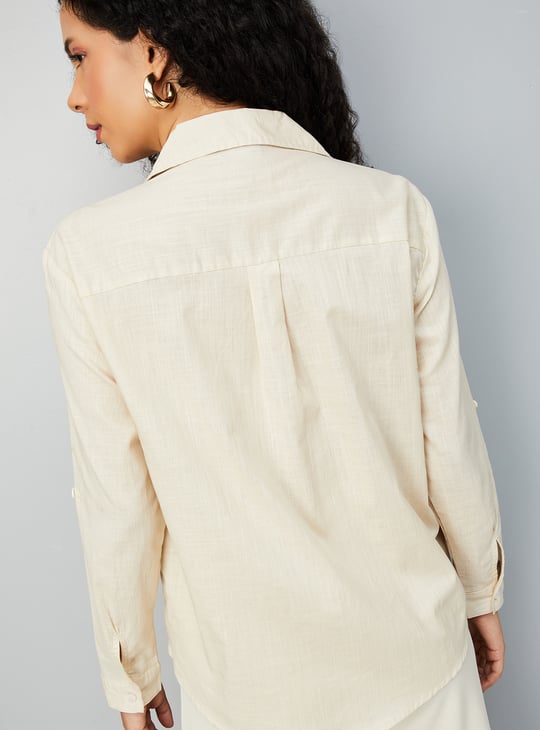 Women Embroidered Oversized Shirt
