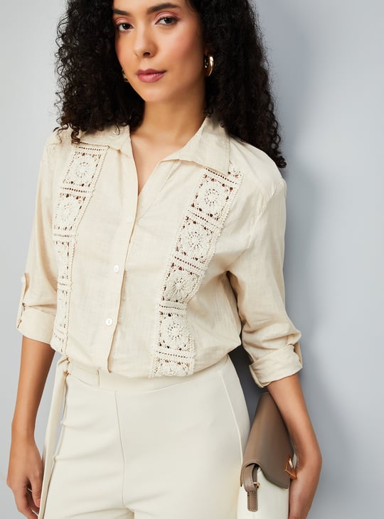 Women Embroidered Oversized Shirt