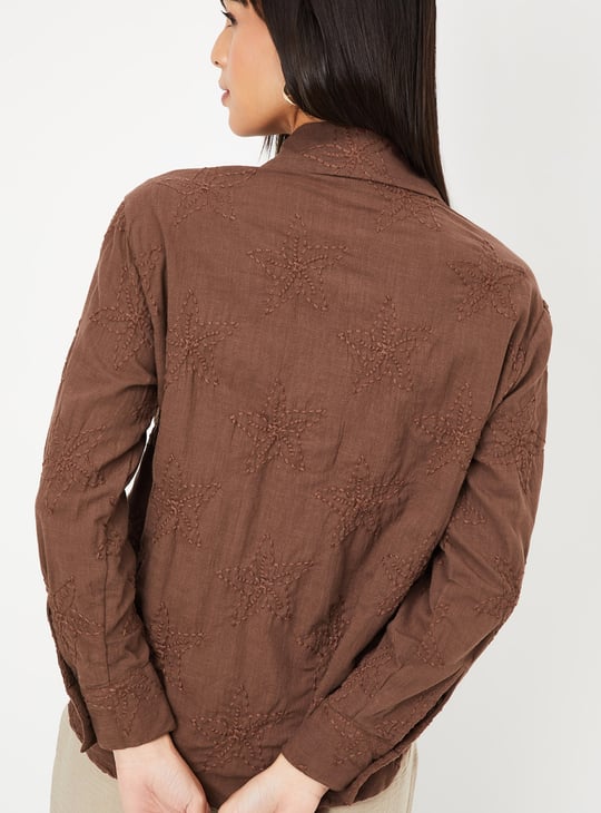 Women Embroidered Oversized Shirt