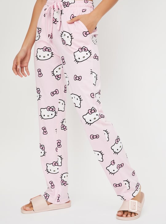 Women Hello Kitty Print PJ Set