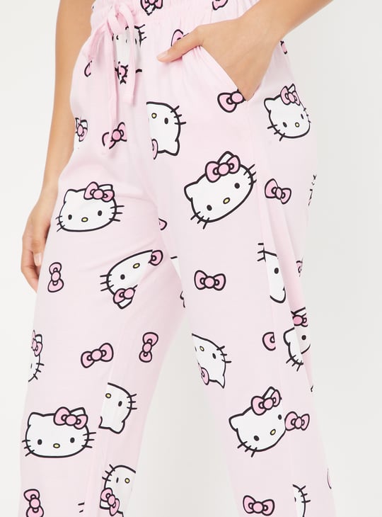 Women Hello Kitty Print PJ Set