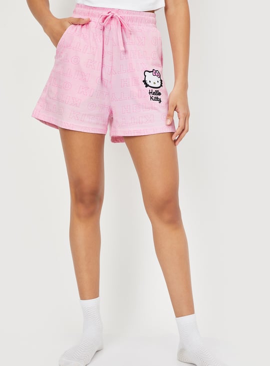 Women Hello Kitty Print Shorts Set