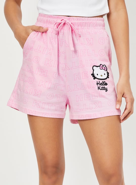 Women Hello Kitty Print Shorts Set