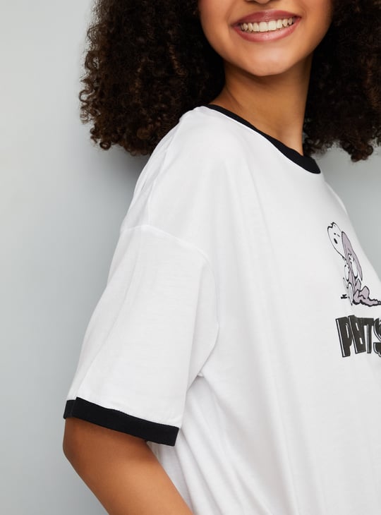 Women Peanuts Print Shorts Set