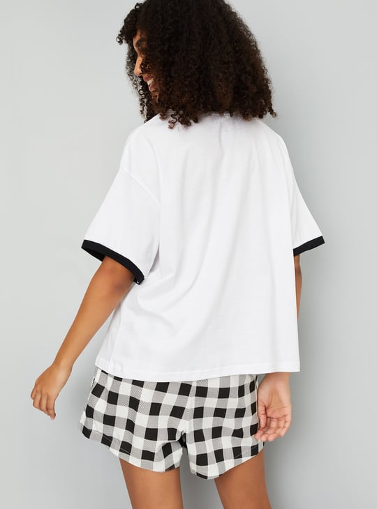 Women Peanuts Print Shorts Set