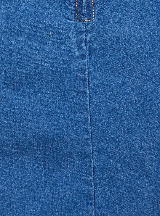 Women Panelled Midi Denim Dress