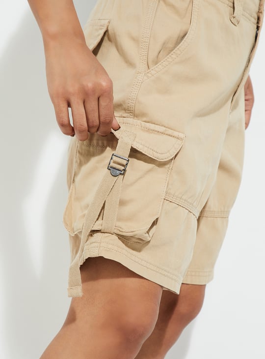URB_N Women Solid Baggy Cargo Shorts