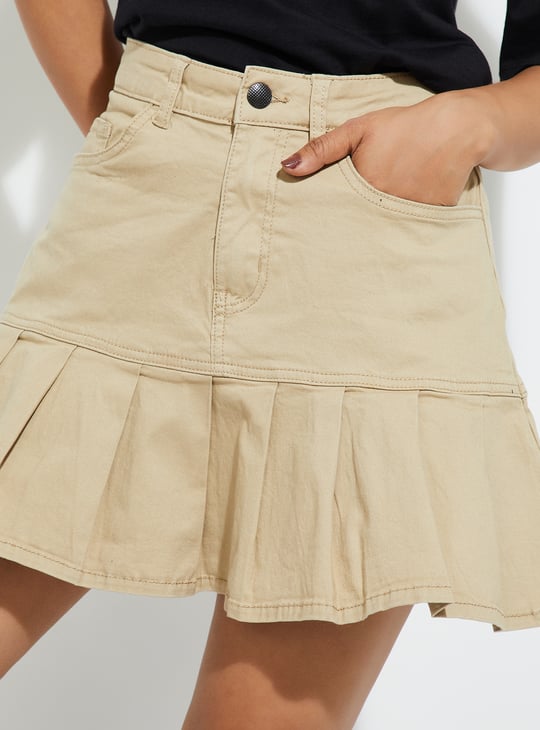 URB_N Women Pleated Mini Skirt