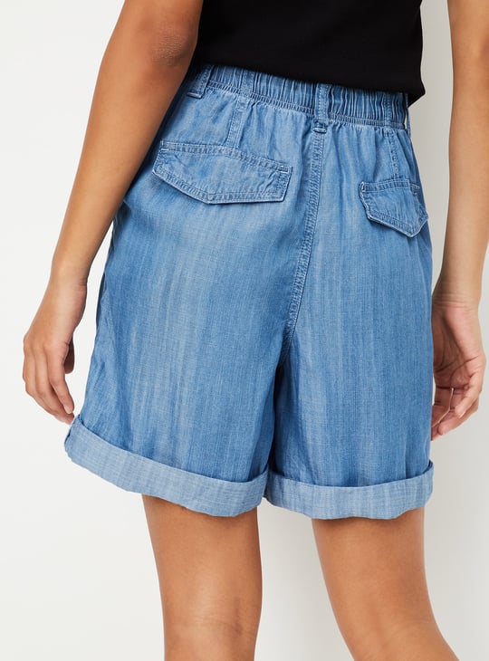 Women Washed Denim Shorts