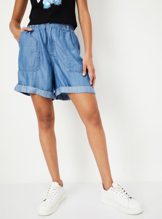 Women Washed Denim Shorts