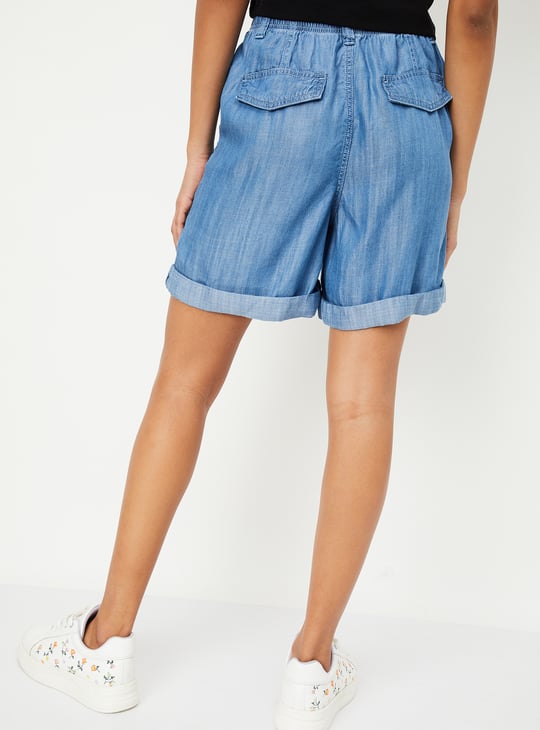 Women Washed Denim Shorts