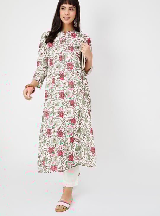 Women Floral Print A-line Kurta Set