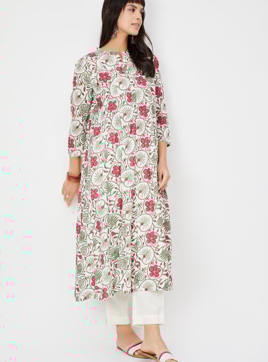 Women Floral Print A-line Kurta Set