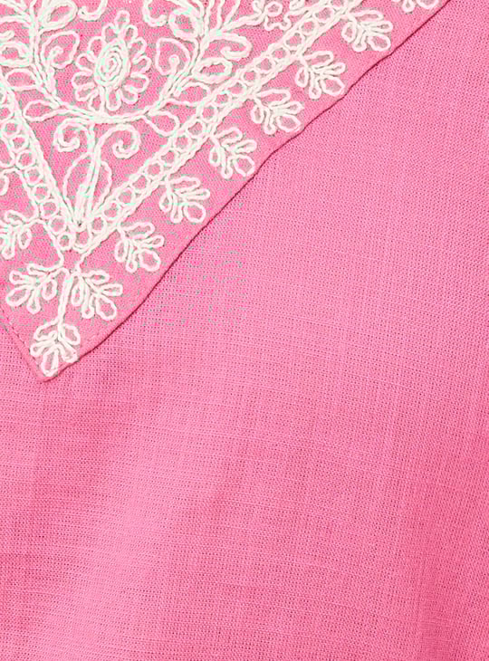 Women Embroidered Straight Kurta Set