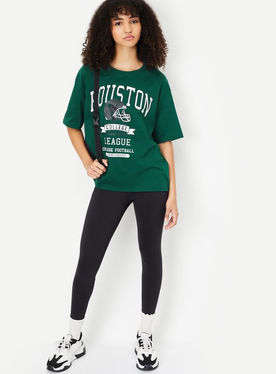 Women Printed Athleisure Oversized T-shirt