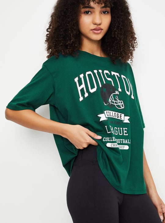 Women Printed Athleisure Oversized T-shirt