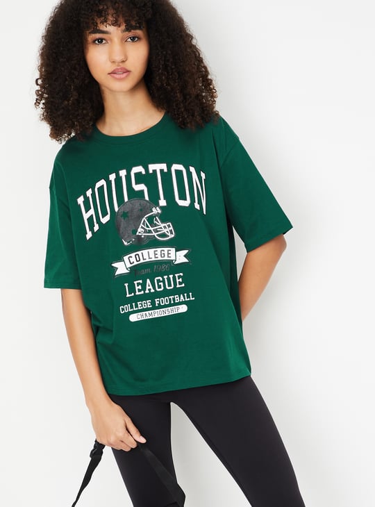 Women Printed Athleisure Oversized T-shirt