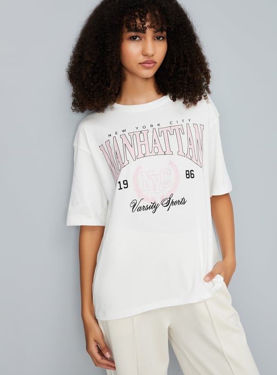 Women Printed Athleisure Oversized T-shirt