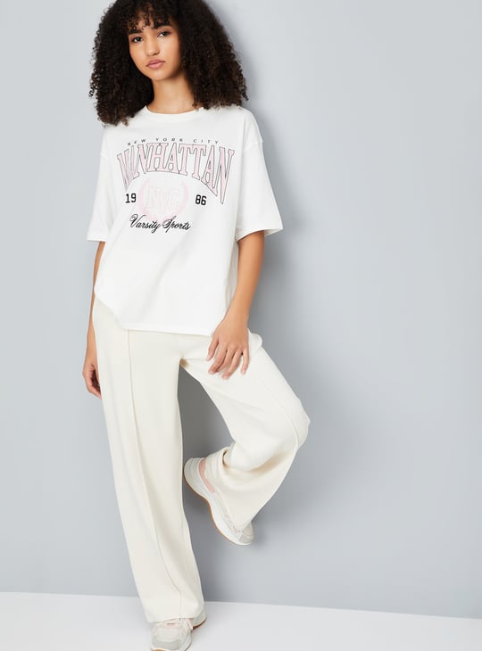 Women Printed Athleisure Oversized T-shirt